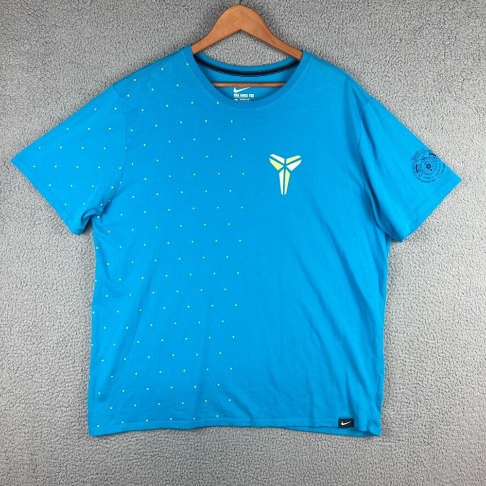 Nike Kobe Bryant Dri Fit Men's XXL T-Shirt Blue Lagoon 779215-407‎ Stars Half